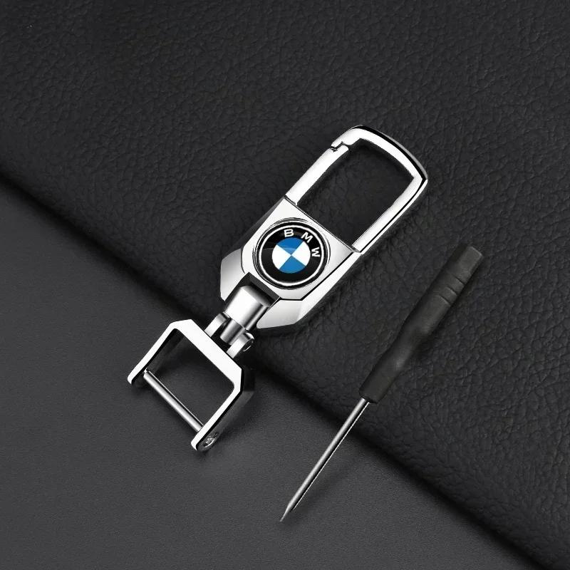 Metal Leather Car Keychain Key Ring Decor Car Accessories for BMW E36 E46 E70 E53 G30 E91 E92 E93 E90 E60 E39 F30 F10 F20 X5