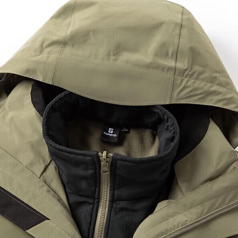 TOREAD Men's Autumn/Winter 2-in-1 Fleece Lined Outdoor Jacket TAWWBL91321