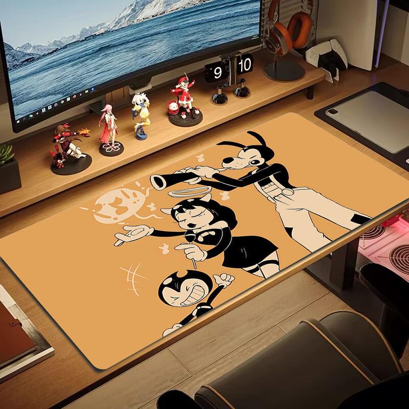 Bendy Print  Cushion Non-slip Laptop Tablet Big Mousepad XXL Mat Mini PC Playmat With Lock edge