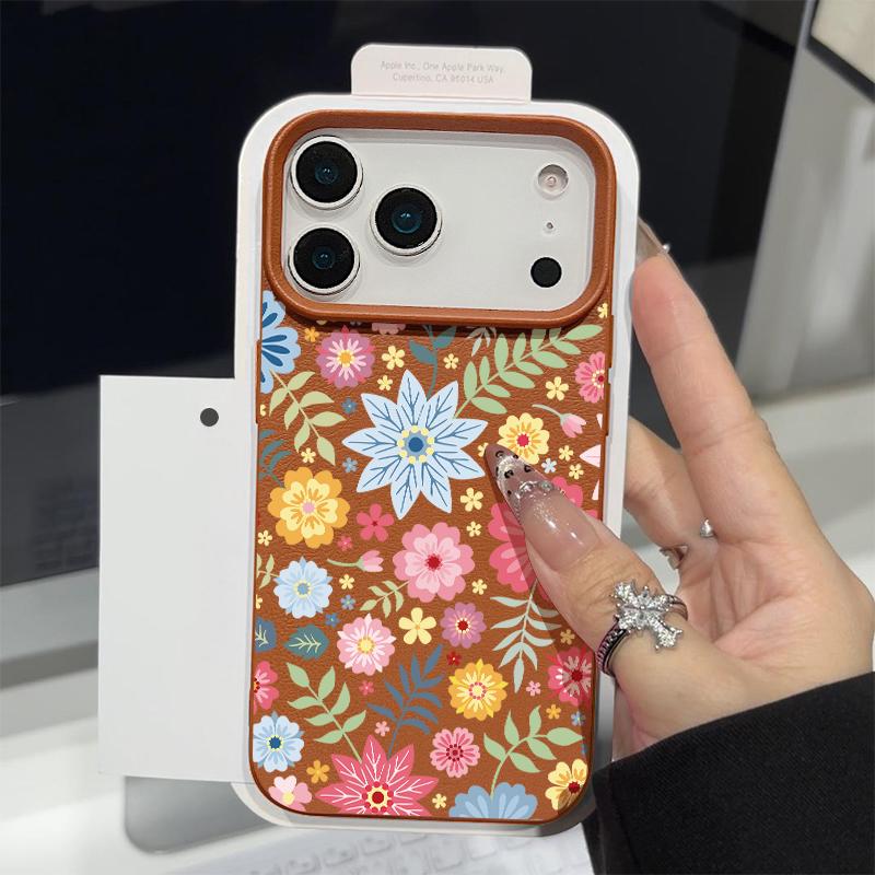Leather Texture TPU Phone Case For iPhone 17 17e 16e 16 15 Pro Max 14 13 Pro Max 11 Pink Lily Flower Soft Silicone Back Cover