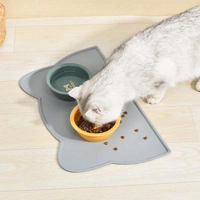 Tapis en silicone pour animaux de compagnie, tapis d'alimentation pour animaux de compagnie, bol étanche pour chien et chat, tapis de nourriture, plateau d'alimentation pour chiots, coussin d'eau, napperon