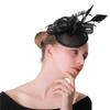 Popular Hemp Yarn Banquet Mesh Top Hat Bride Black Feather Hairpin European And American Halloween
