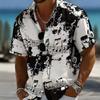 Summer Men Short Sleeve Casual Lapel Shirt Men Pure Color Hawaii Shirt Tops 100% Polyester