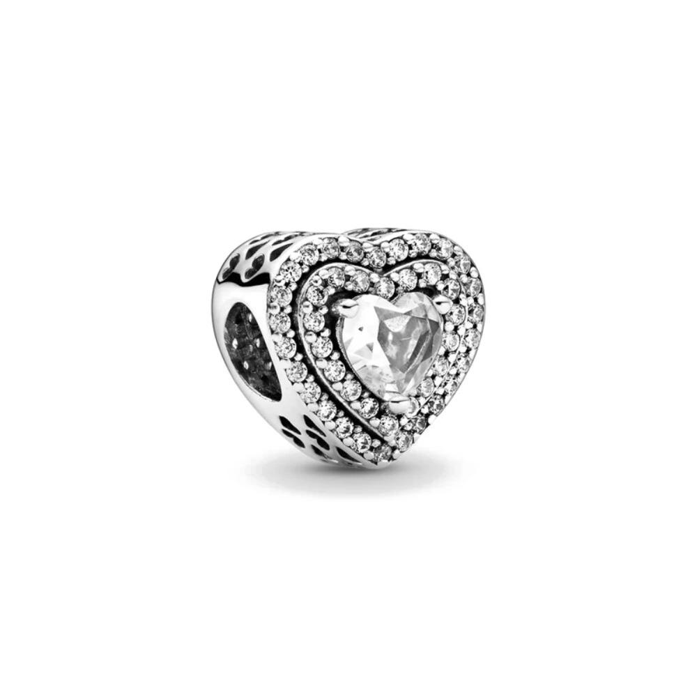 New Circular Charm Fit Original Bracelet Shining Zircon Love Heart&Flower Bead DIY Women Jewelry Gift 925 Silver Plated Making