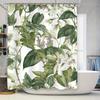 Green Leafy Floral Shower Curtain with Fresh Botanical Print for Bathroom Decor Modern Bathroom Accessories Set by TaurusDuan On