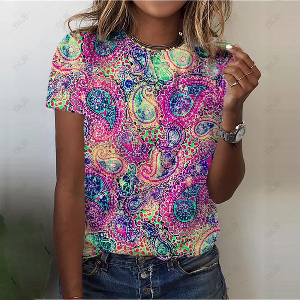Summer O-neck casual printed women's T-shirt lion 3D printed T-shirt
