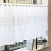 Cortina de Renda Bordada Cafe INTERIX para Janelas Pequenas 100cm de Largura x 90cm Feita em Branco Margarida CF5-100-90, Longa, Japão, Padrão,