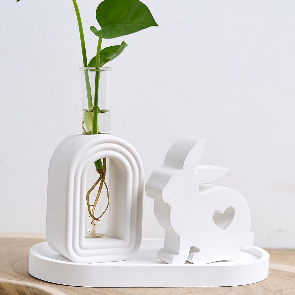 Arched Hydroponic Vase Silicone Mold DIY Water Culture Test Tube Flowerpot Gypsum Casting Mold Cement Resin Craft Making Home De