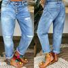 2025 Blue Ripped Women's Loose Straight Jeans - European & American Style