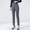 New Spring Trousers for Women: Elasticated High-Waisted Casual Trousers In Stretch Grey - Flattering for Mature Women