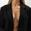 1pc New Fashion Irregular Acrylic Crystal Long Sweater Chain - Black Rhinestone Pendant Necklace for Women Jewelry Gift