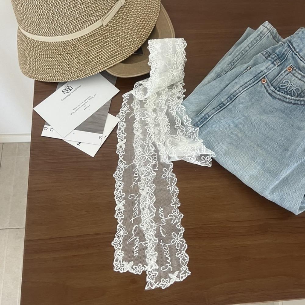French Lace Floral Bow Belt Long Lace Thin Dress Belt Fashion Lace Waistband Summer Season