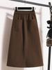 Women's Retro Velvet Split Umbrella Skirt – Mid-Length, Thickened, and Loose Fit for Autumn/Winter