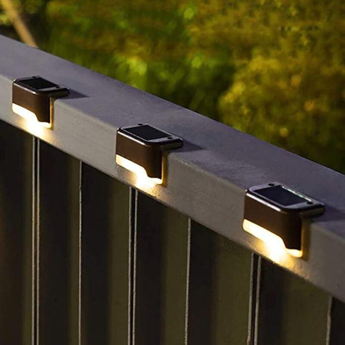 Set of 4 Waterproof LED Outdoor Solar Lights for Stairs Steps Fence Yard Patio and Multiple Colors Largeight
