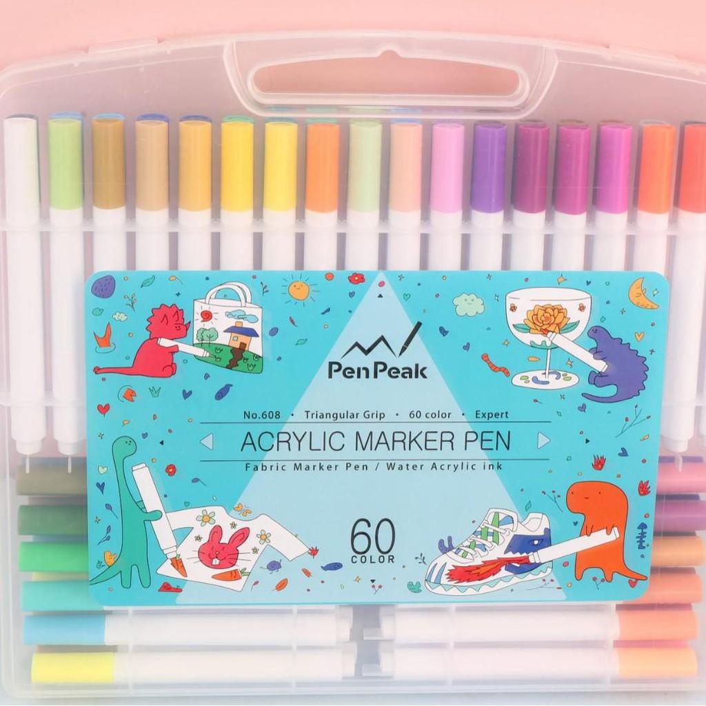 Acryl-Marker mit Glasfeder - 12/24/36/48 Farben, Wasserbasiert für Kreatives DIY Graffiti Malen