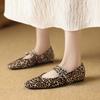 Fashion Women Flat Shoes Pumps Leopard Cute Mary Jane Low Heel 1cm Casual Loafers Leather Buckles Moccasins Shoes Woman Casual Shoes