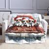 "Christmas Puppies On Red Truck Design" Patterned Flannel Blanket Perfect for the Bedroom Living Room, Sofa, or a Little Nap
