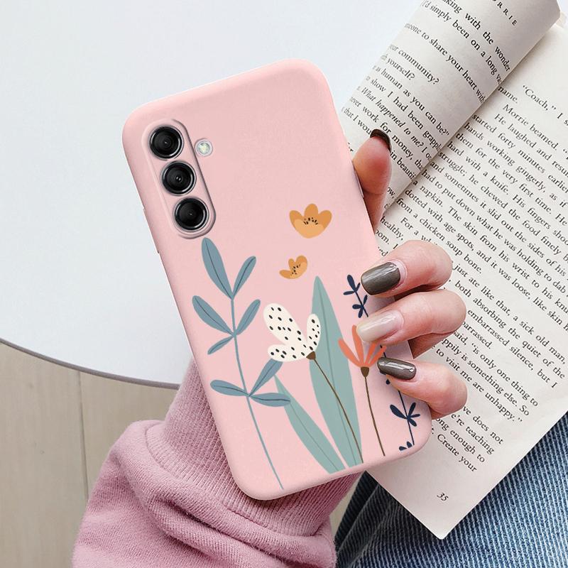 Hülle Funda Für Samsung Galaxy M14 M34 M54 5G Cover Bunter Blume Herz Cartoon Weiches TPU Couqe Für Samsung M 14 Leopard Capa
