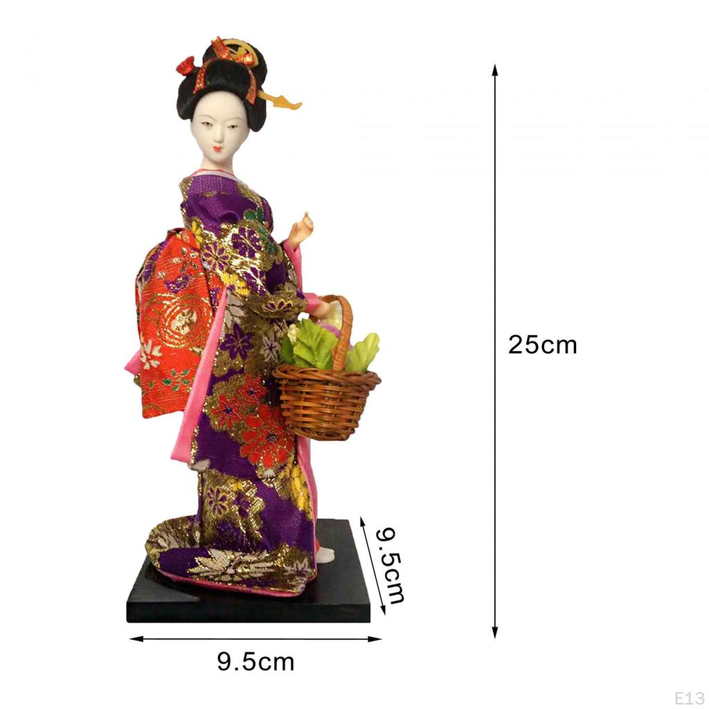 Ethnic Japanese Geisha Dolls Asian Doll Lady Statuette for Table Decoration