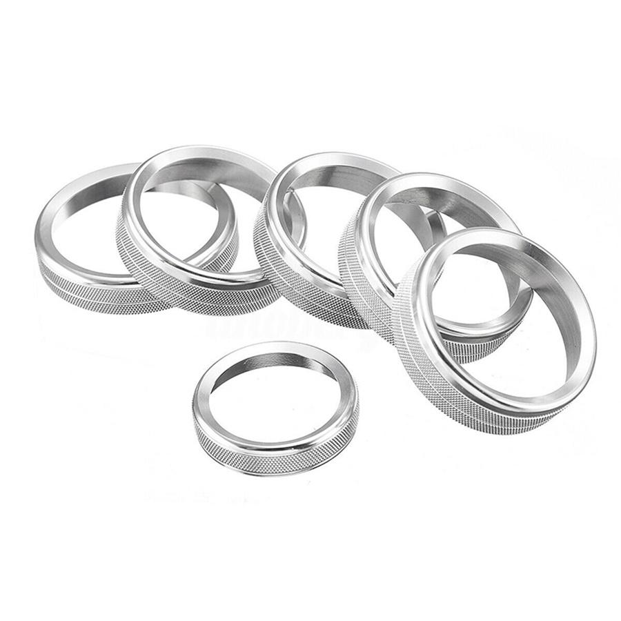 New 6x For 16-18 Ford F150 Air Conditioner Audio Switch Knob Ring Cover Trim Silver