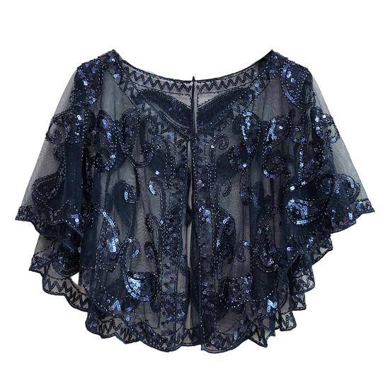 Chic Sequin Elegant Ladies Coat Sparkling Mesh Shawl for Party