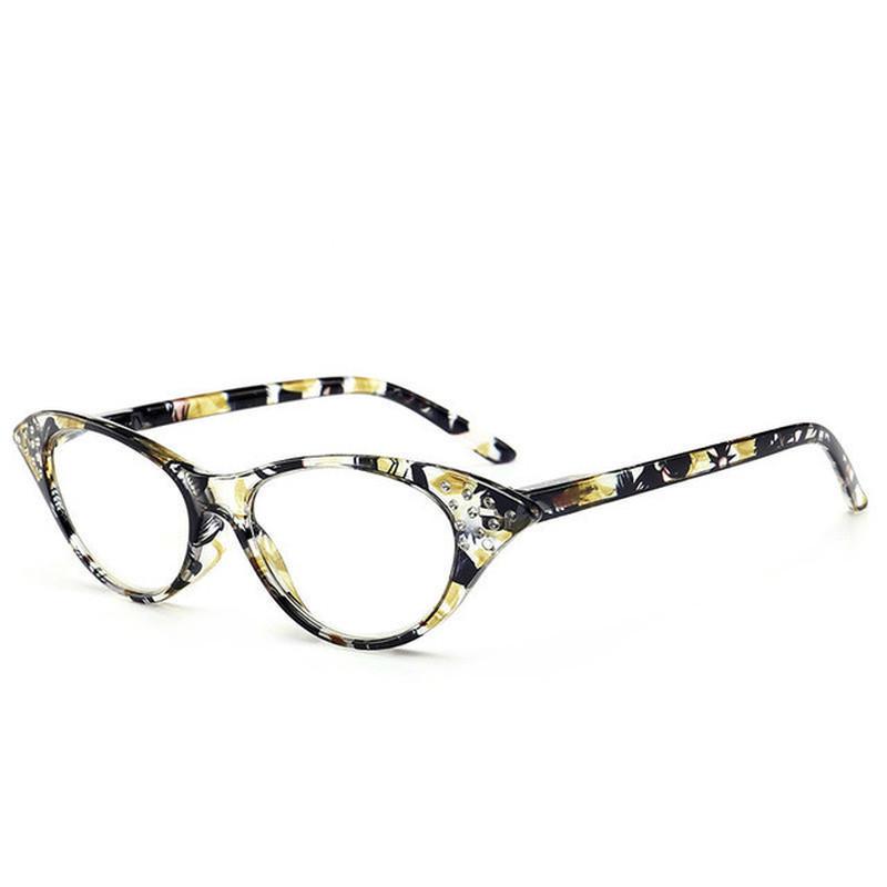 Charm Eyeglasses Full Frame Parents Seniors Reading Glasses Degree Women Fashion Cat Eye Retro +1.0 +2.0+3.0 +4.0