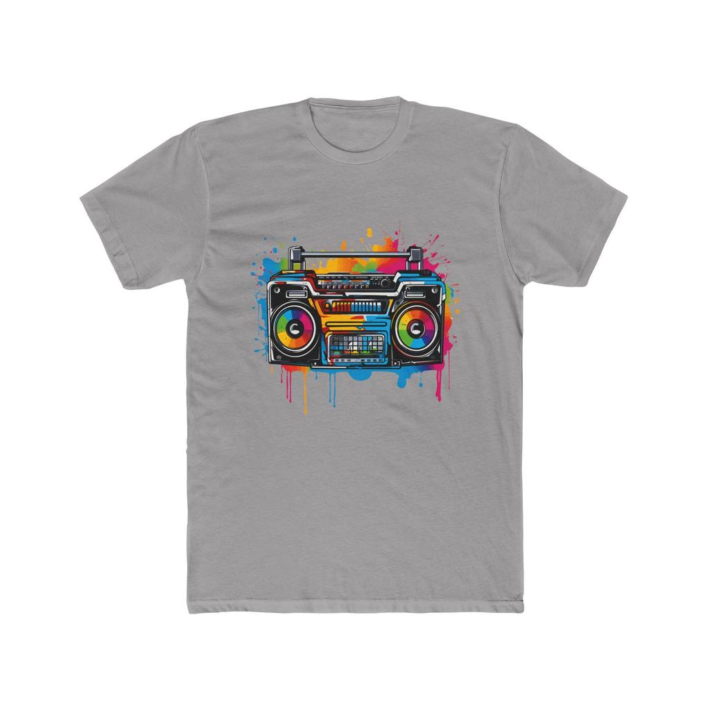 Boom Box Paint Drip Tee TShirt Clothing Music Lover Gift Graphic Tee Streetwear Shirt Retro Streetwear Shortsleeved Unisexs Tee