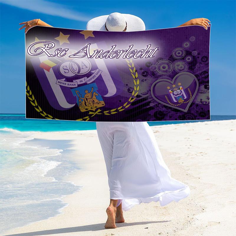 RSC Anderlecht Print Beach Towel, Large Soft Quick Dry Towel for Beach Camping Swimming