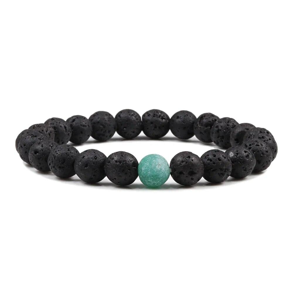 1-2PCS kralen armbanden armbanden set natuurlijke lavasteen koppels afstand energie elastische touw mannen vrouwen beste vriend sieraden cadeau