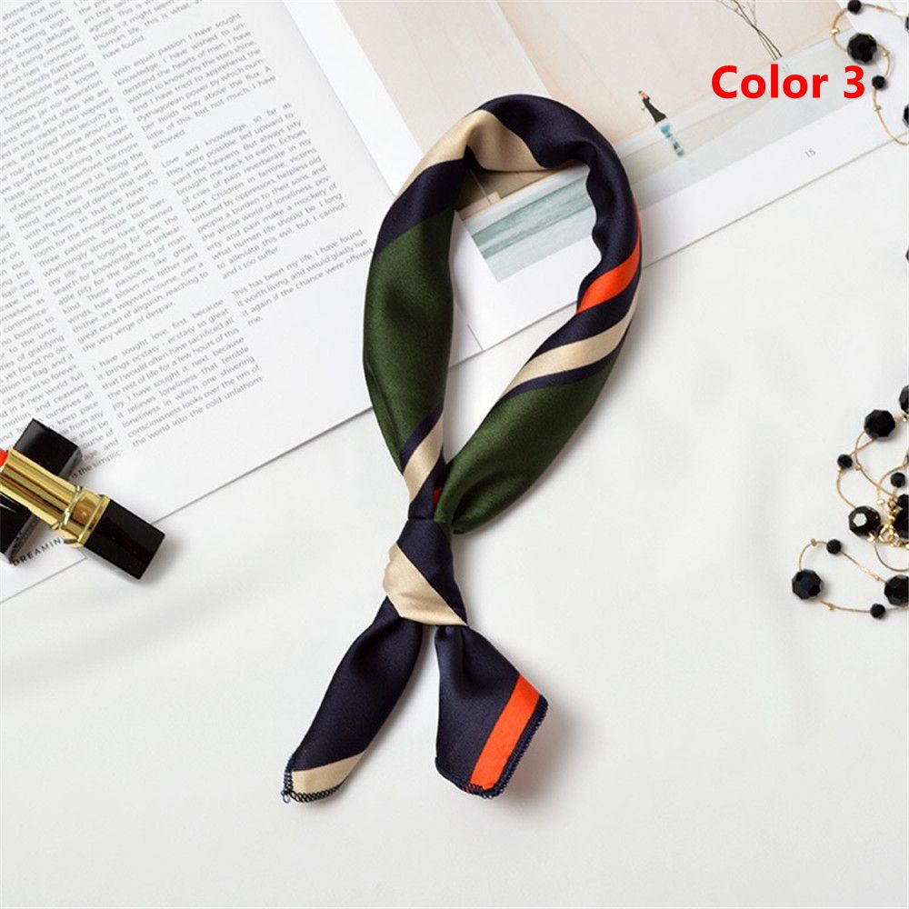 Fashion Women Elegant Square Scarf Hair Tie Band Head Neck Silk Feel Satin