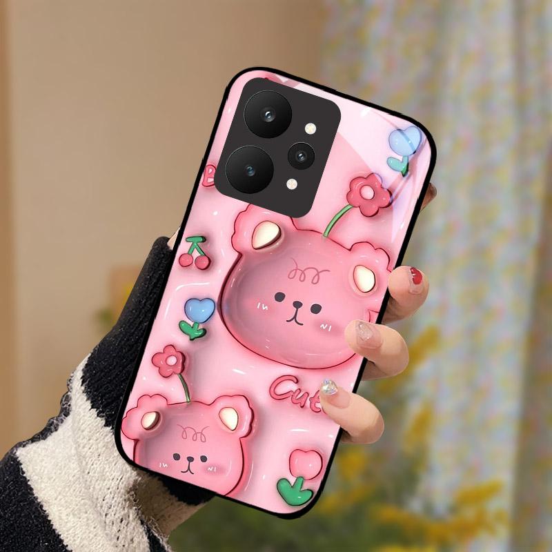Luxury Tempered Glass Case For Realme 15 5G RMX5106 RMX5105 Phone Cover Full Protective Shockproof Shell Fundas Cartoon Capa
