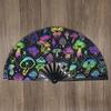 Kung Fu Fan Uv Ink Printing Fluorescent Fan Bamboo Bone Folding Fan For Festival Dance Party