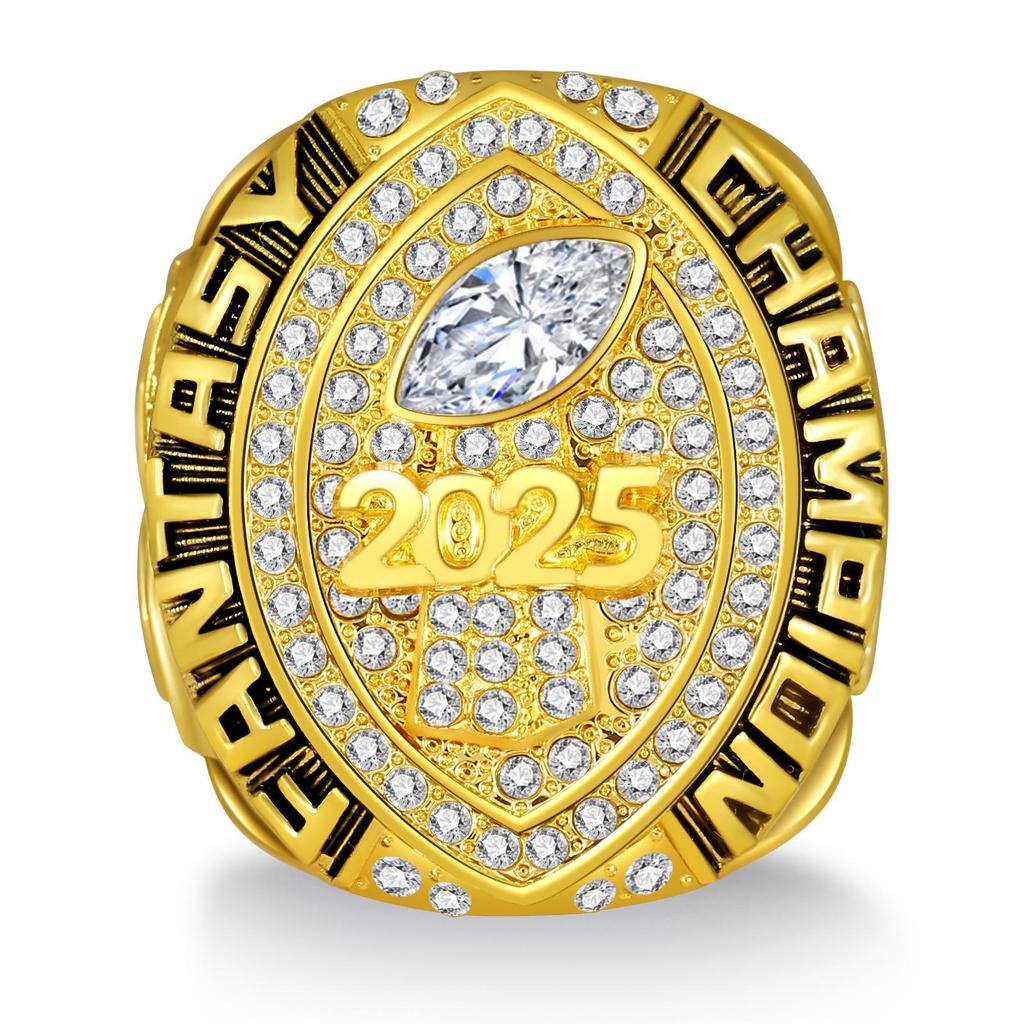 2025 Gold Zinc Alloy Fantasy Football Championship Ring - Hot Seller