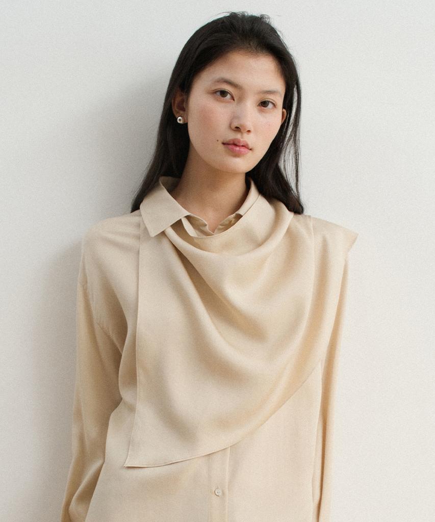 Towave Layer Shirt Dress_Cream Yellow