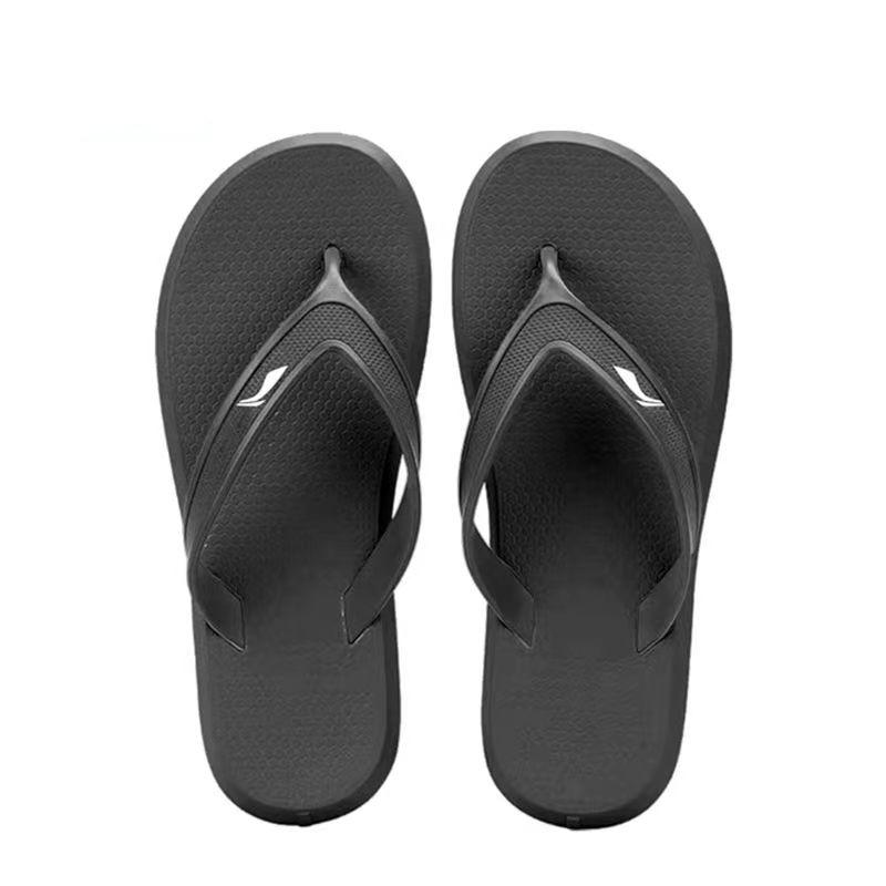 Li Ning Odor Resistant, Abrasion Resistant, Slip Resistant, Quick Dry, Antibacterial Flip Flops Men's Black LNXV956-311