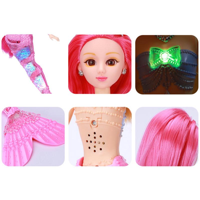 Reizende nette Plastikmeerjungfrau-Puppe-Musik-Meerjungfrau-Prinzessin-Spielzeug-Geschenk für Baby-kleines Mädchen 36cm