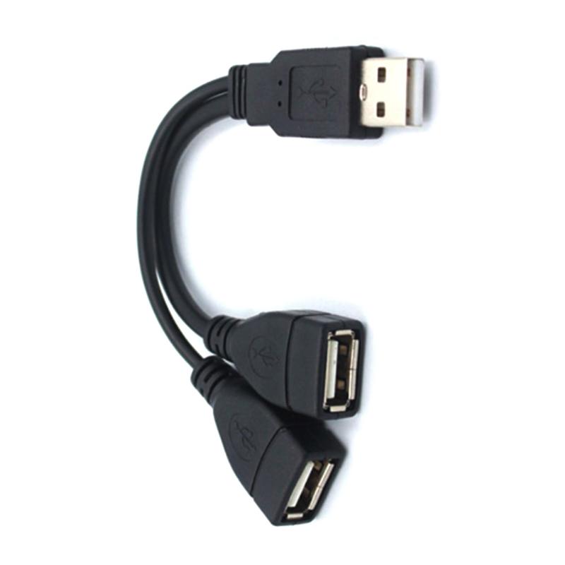 Usb 2.0 Splitter Y-kabel 1 mannelijk naar 2 vrouwelijk verlengsnoer Stroomadapter Converter voor pc-autogegevensoverdracht Oplaadkabel