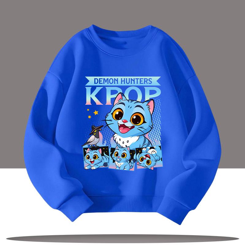 Children's Clothing K-pop Demon Hunters Cartoon Print 3-12 Year Old New Style Kids Round-neck Sport Shirt Cute Girl Casual Top