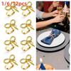 1/6/12pcs Elegant Bow Napkin Holder Gold Dinnig Table Decoration Napkin Ring Buckles  Kitchen