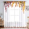 1 Stück Elegante Blauregenblüten-Gardinen - Lila Blumendesign mit grünen Blättern, Tunneldurchzug oben für Wohnzimmer, Küche, Schlafzimmer, Balkon