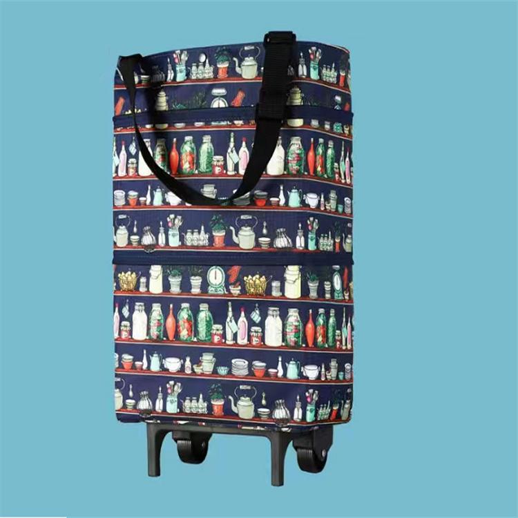 Luggage Wheels Grocery Shopping Carts Small Carts Shopping Bags with Wheels Foldable Portable Household Trailers Shopping Artifacts
