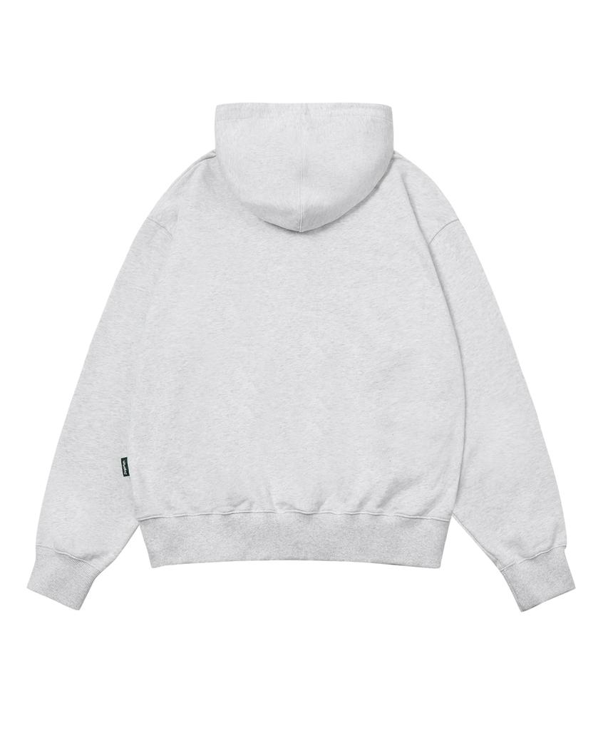 Escapefrom Pink Heartbeat Print Two-Way Zip-Up Hoodie White Melange