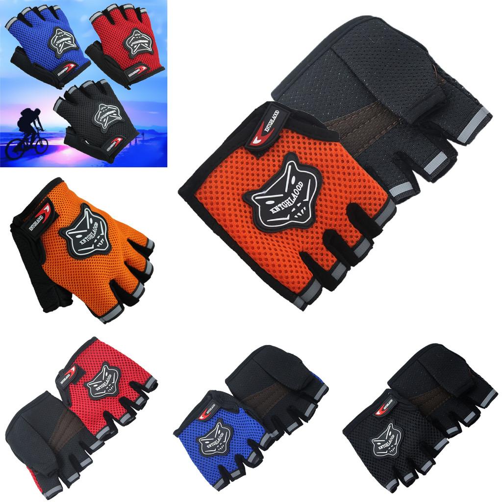 Summer Breathable Mesh Half Finger Cycling Gloves With Fox Head Design For Men And Women