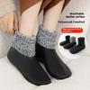 1 Pair Non Slip Bottom Winter Waterproof Thick Velvet Warm Socks for Men Women Leather Floor Socks