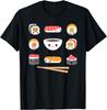 Gruppo Sushi Kawaii Grafica Cibo Giapponese Carino T-shirt Casual in Cotone Amanti degli Anime