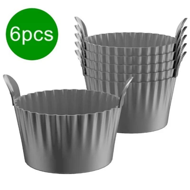 3/6Pcs Air Fryer Egg Poacher Food Grade Silicone Poaching Cups Non-Stick Round Silicone Ramekins Reusable Silicone Baking Cups