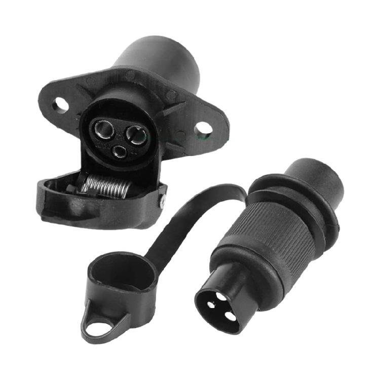 Easy To Install 3 Core Trailer Plug Connector With Sturdy ABS Construction For Caravans Motorhome Wiring Long Lasting Use