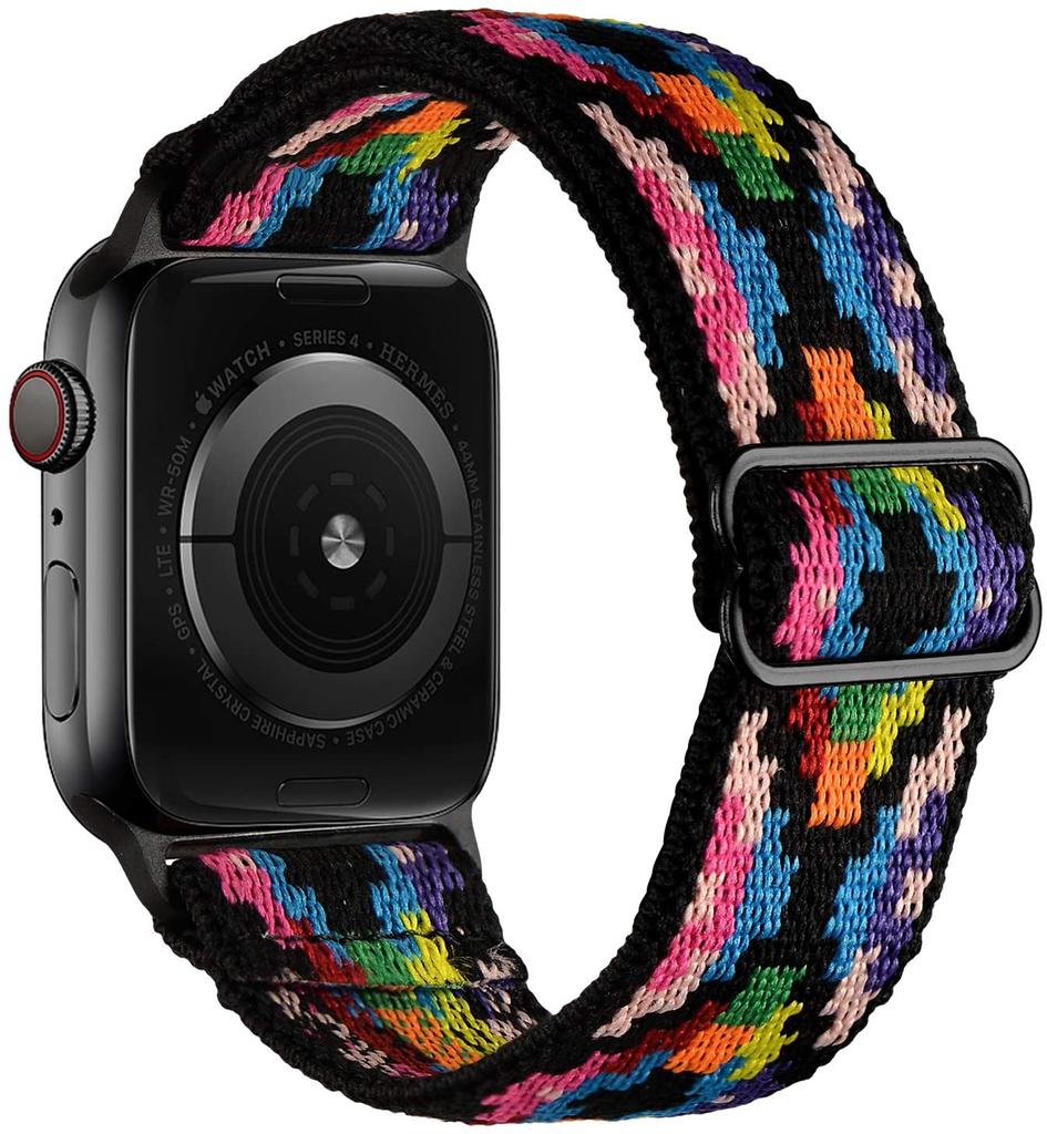 Scrunchie Strap for Apple Watch Ultra 2 Band 49mm 44mm 40mm 45mm 41mm 46mm Elastic Nylon Bracelet iWatch Series 3 6 Se 7 8 9 10