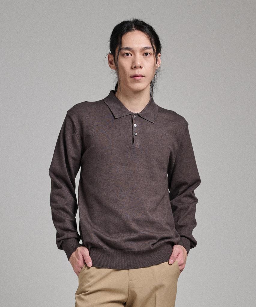 ANALOG MOOD Semi-Collar Neck Knit (Charcoal)