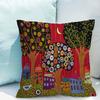 Retro Ländliche Farbe Städte Kissen Kissen 40x40 Auto Beidseitiger Druck Raumdekor Sofakissenbezug Kissen Kurzer Plüsch Couch